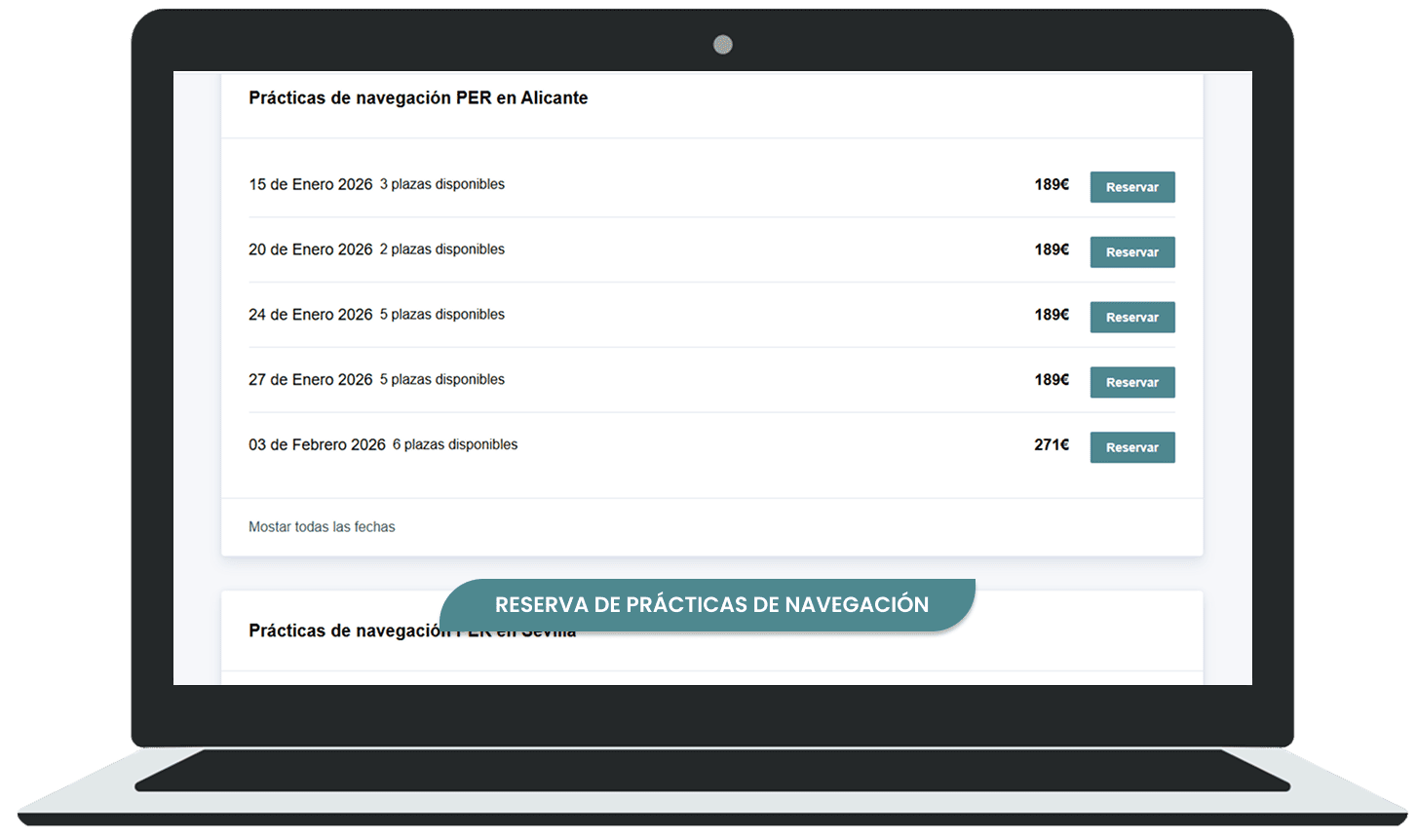 Reserva prácticas de navegación
