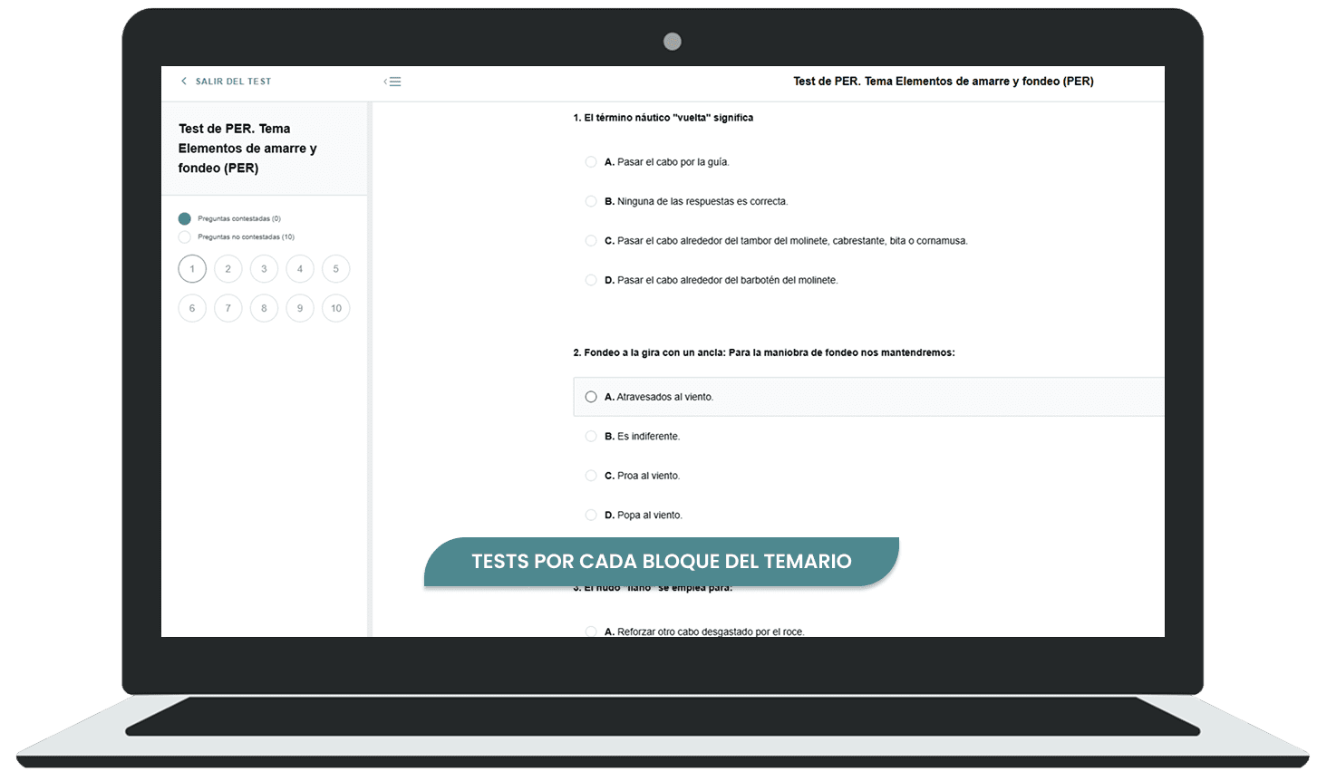Tests por cada bloque del temario